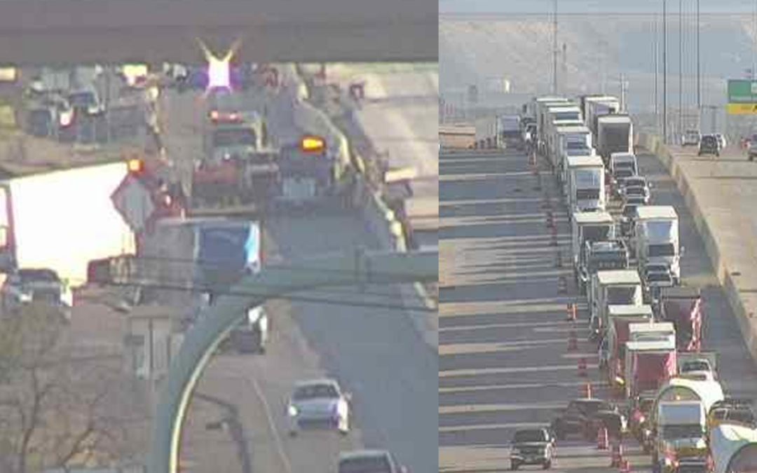 Accidente vehicular en la I-10 cerca de Vinton causa cierre total de carriles