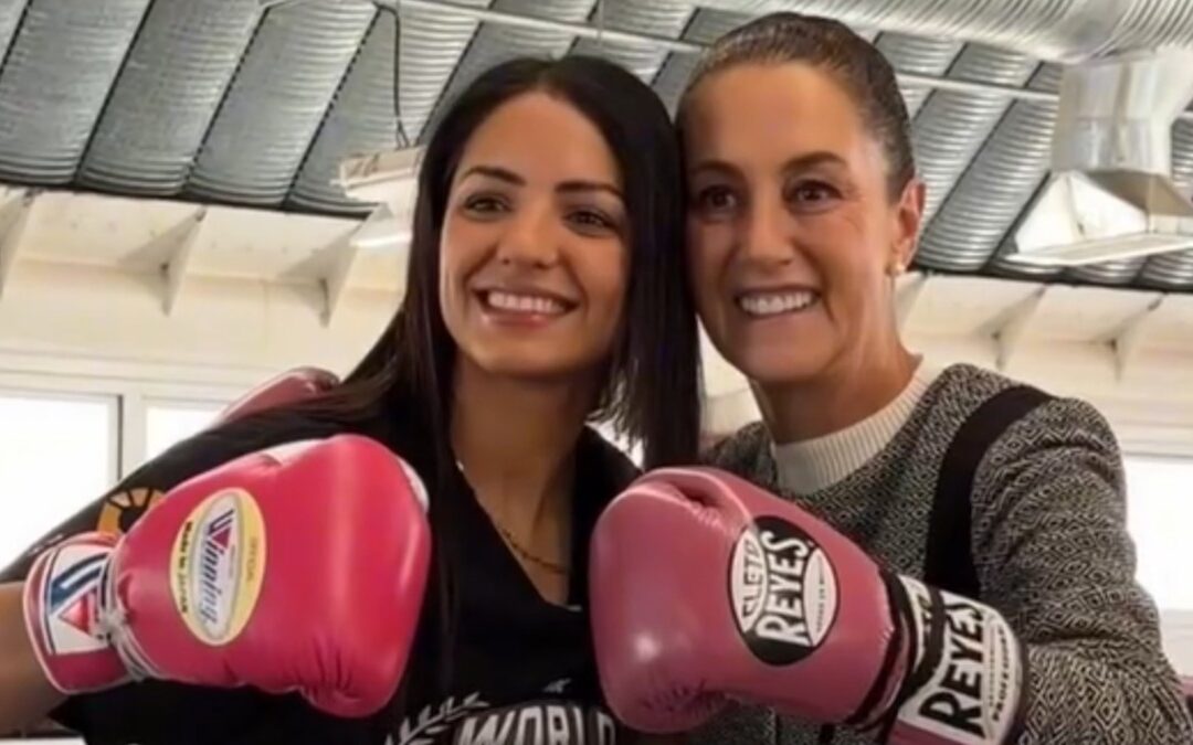 Claudia Sheinbaum Entrena con La Bonita Fernández, la Campeona Mundial de Boxeo