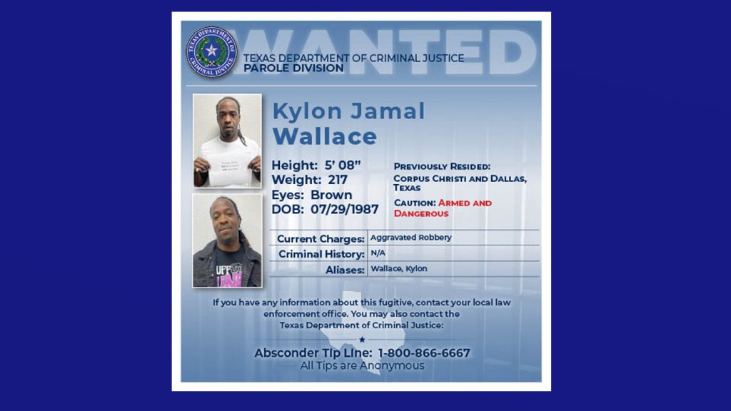 Texas busca a fugitivo armado Kylon Jamal Wallace por robo agravado