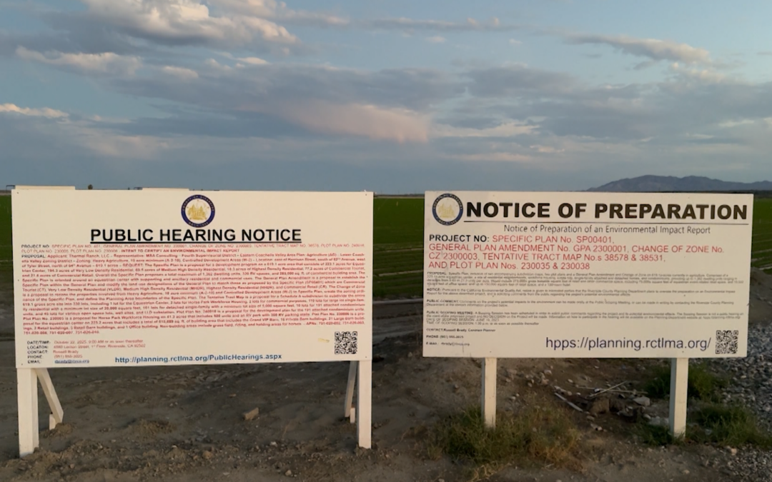 La comunidad del Este del Valle se opone al proyecto Thermal Ranch: manifestación en camino