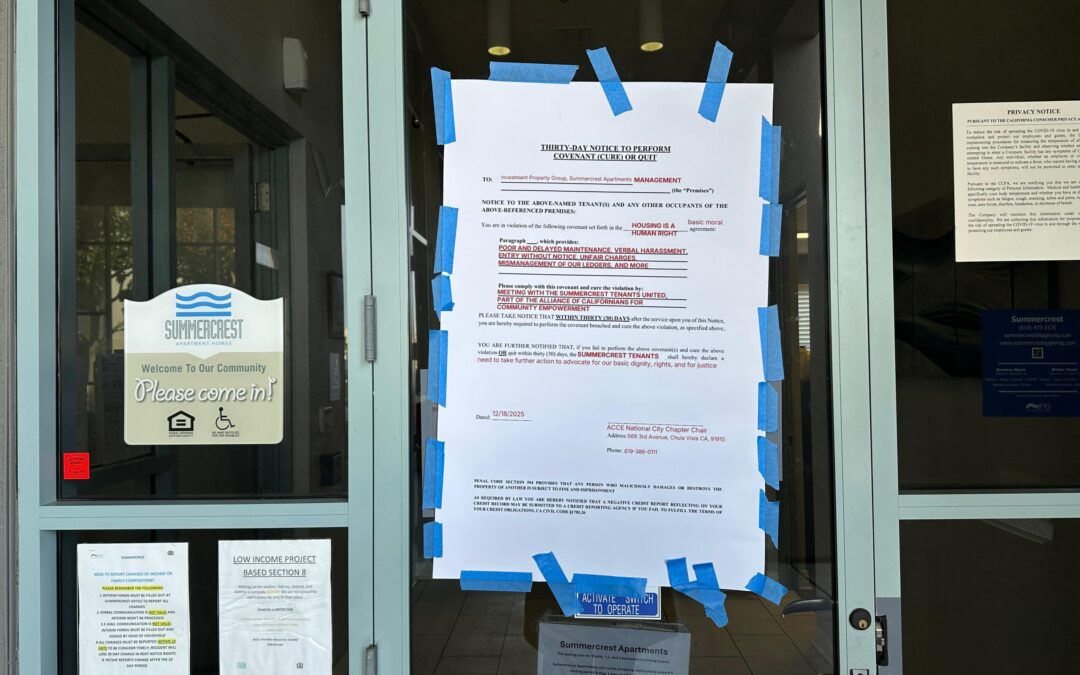 Protesta de Inquilinos en National City Exige Soluciones a Problemas de Mantenimiento y Alquiler