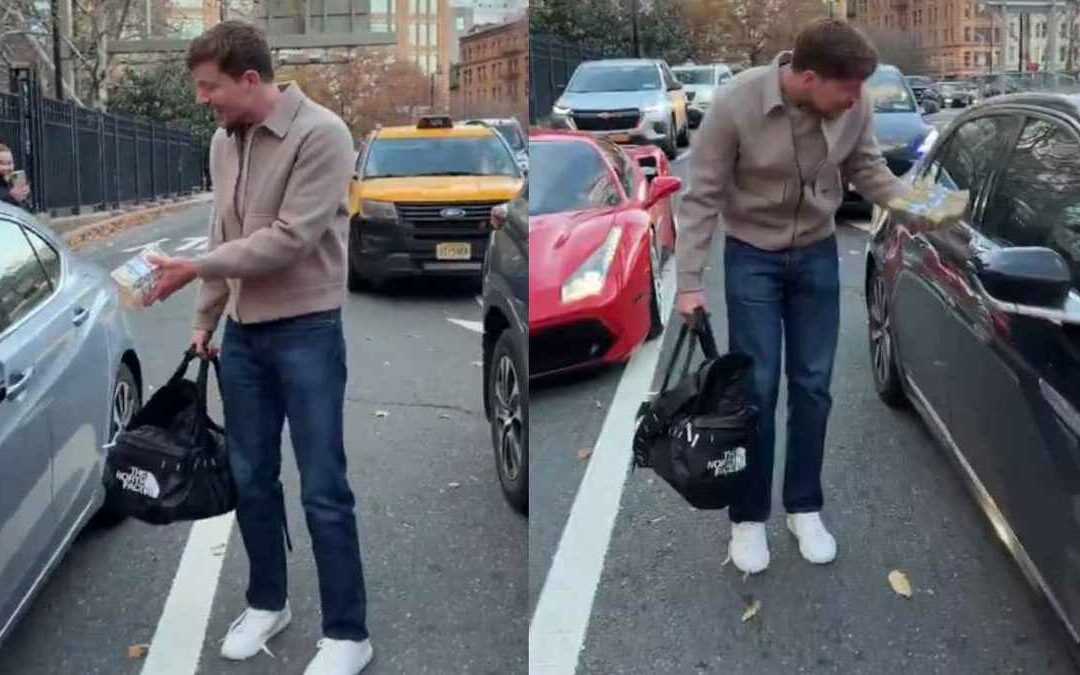 MrBeast desata la locura en Nueva York al repartir dinero en la calle